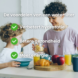 Glas 9L zwaartekracht waterfiltersysteem met PFAS-verwijderingsfilter